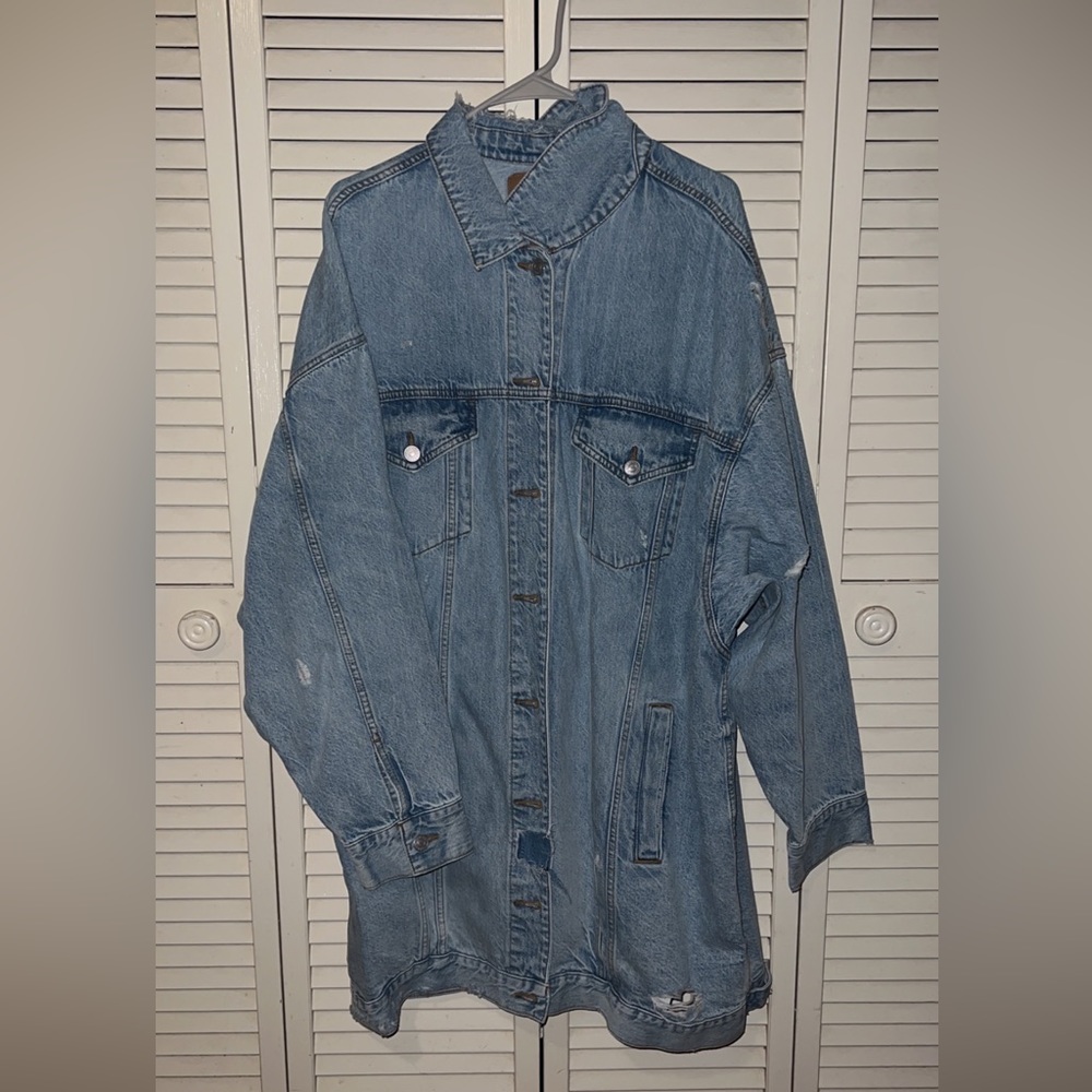 Aerie oversized boyfriend denim jacket